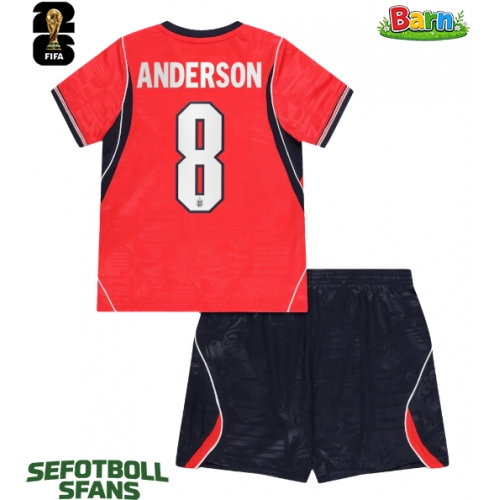 England Elliot Anderson #8 Bortaställ Barn VM 2026 Kortärmad (+ Korta byxor)